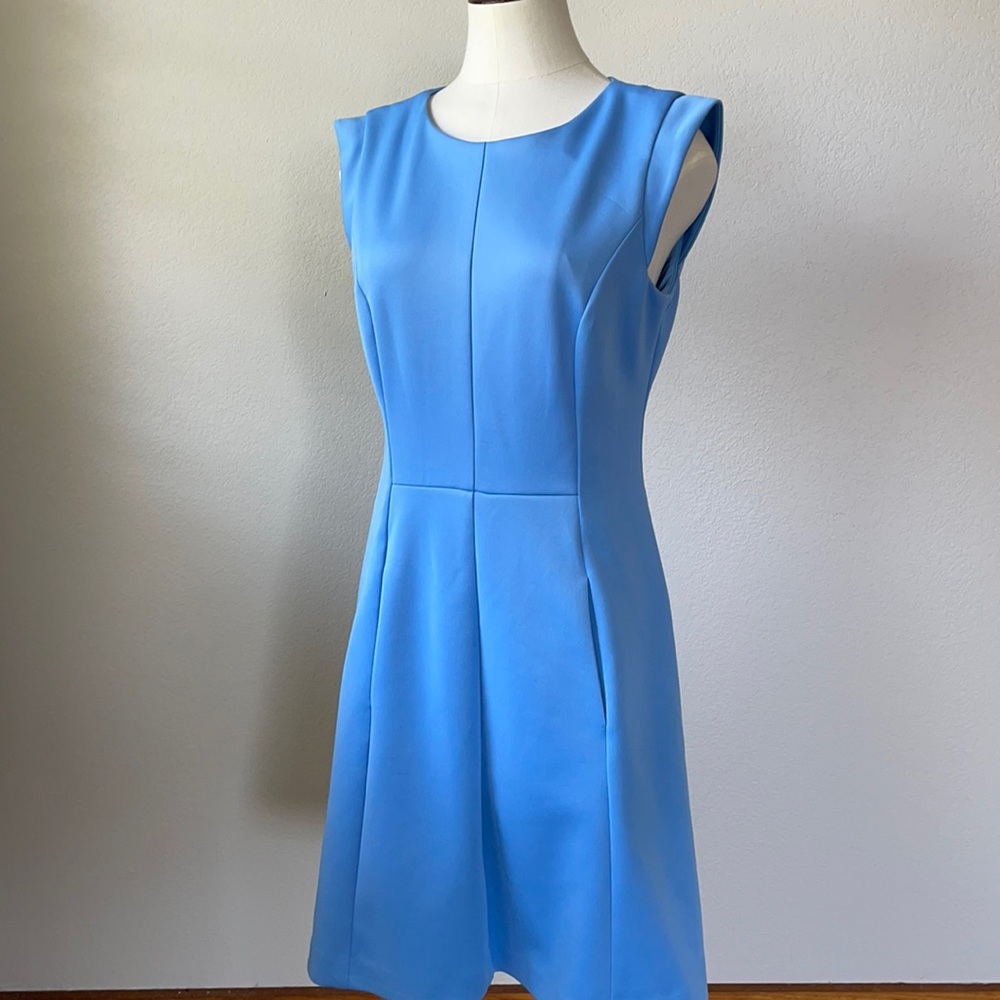 Vince Camuto Fit n Flare Dress Size 6 Sky Blue